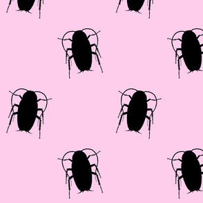 Pink Cockroach Fabric wallpaper - asoftblackstar - Spoonflower