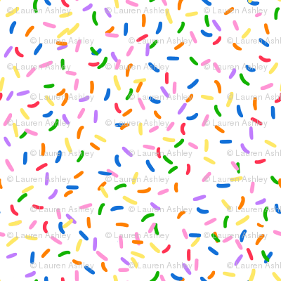 Giant rainbow sprinkles - vanilla fabric - chickenpretty - Spoonflower