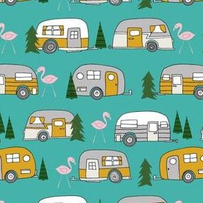 Vintage Camper Retro Camper Van Flami Spoonflower