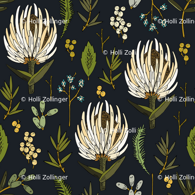 protea_neutral wallpaper - holli_zollinger - Spoonflower