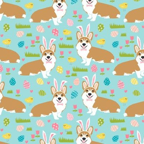 Corgi Easter Bunny Pastel Spring Fabric Spoonflower