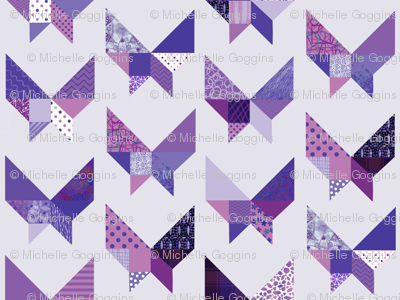 Tangram Butterflies giftwrap - mgdoodlestudio - Spoonflower