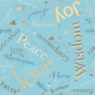 Christian Words of Hope! - blue 152-185-206 fabric 