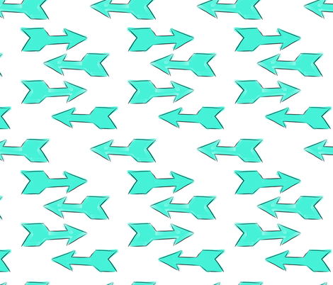 Teal arrows fabric - nikalola - Spoonflower