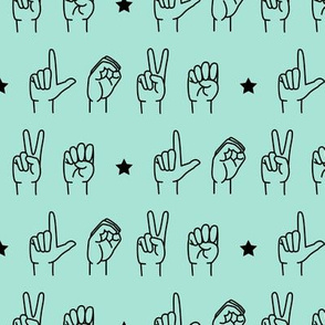 american sign language fabric, wallpaper & home decor ...