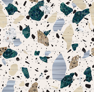 Green Cream Terrazzo Pattern Green Cream Terrazzo Pattern