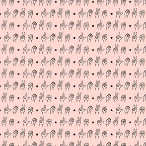 Sign Language Fabric Wallpaper Home Decor Spoonflower