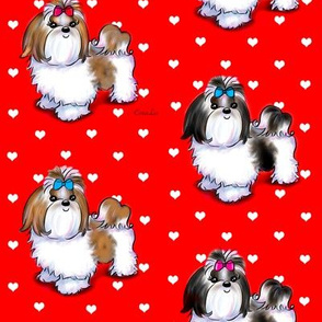 Tissu Shihtzu Papier Peint Emballage Cadeau Spoonflower