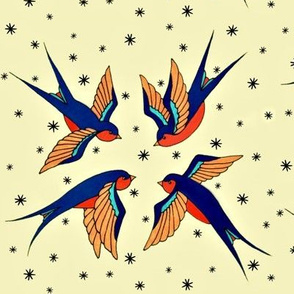 swallow fabric, wallpaper & home decor - Spoonflower