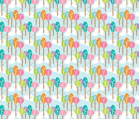 pastel colored candy trees