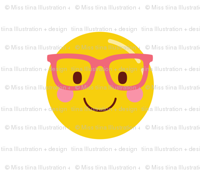 Cheeky emoji faces nerd glasses pink wallpaper - misstiina 