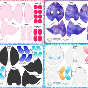 Cut Sew Axolotl Plush Bundle Spoonflower