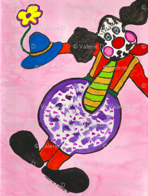 Cow Clown fabric - valerie_dortona - Spoonflower
