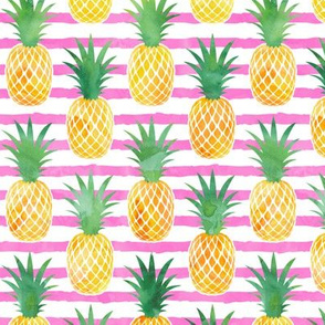 Pink Pineapple Fabric Wallpaper Home Decor Spoonflower