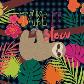 Sloth Take It Slow Spoonflower