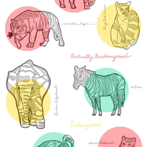 Safari LOVE & LIVE_ Animals and Text - Spoonflower