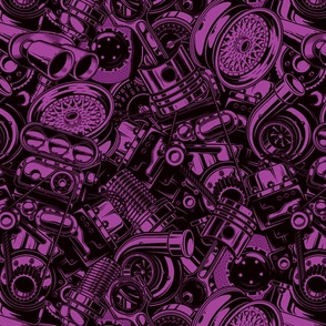 Purple Car Parts turbo motor engine wheels