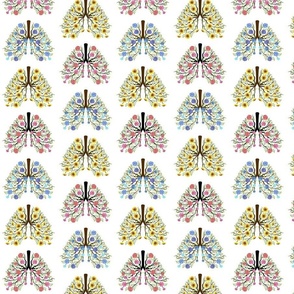 floral lung anatomy internal organ human body watercolor