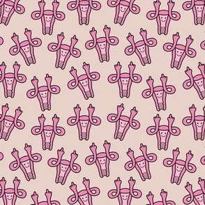 My body my uterus - women empowerment vagina FY print pink on beige