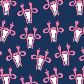 My body my decision - women empowerment controversial vagina FY print pink on navy blue