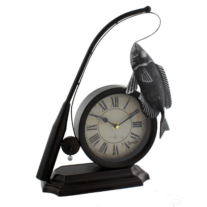 Fishing Rod & Fish Mantel Clock SportingGifts