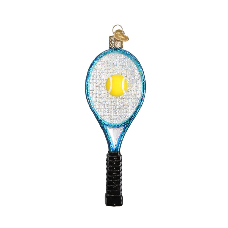 Tennis Racquet Glass Christmas Bauble SportingGifts