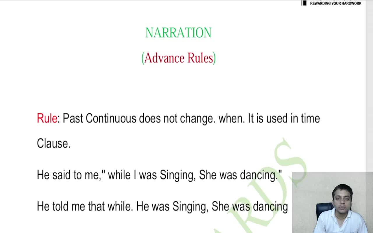 NARRATION (1) Advance