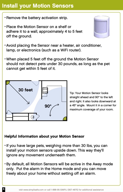 Flat Wall Mount for SimpliSafe Motion or Glass Break Sensor