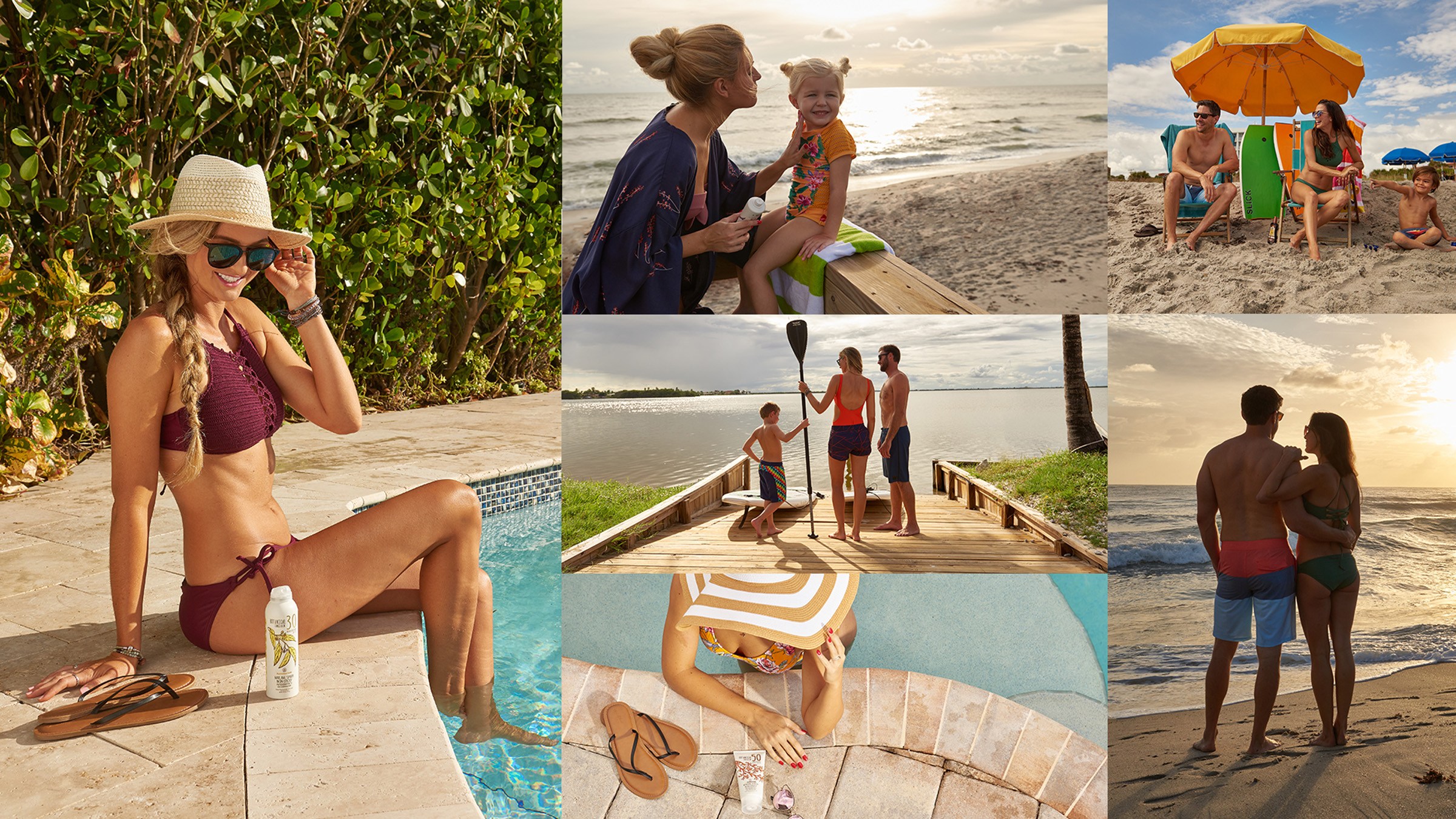 several images from Australian Gold ad campaigns