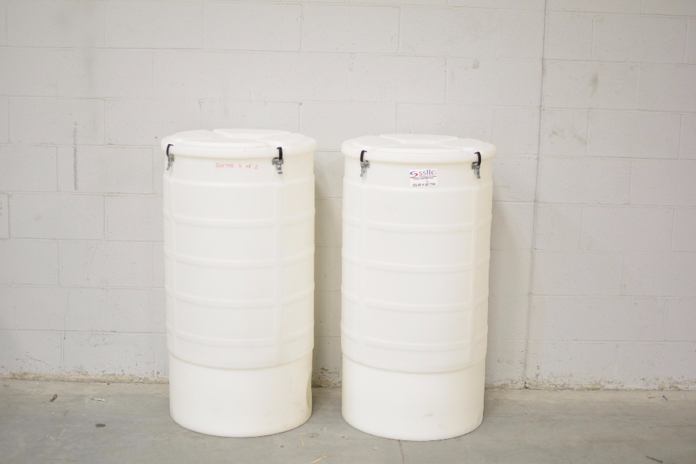 Lot of (2) Heavy Duty Plastic Barrels