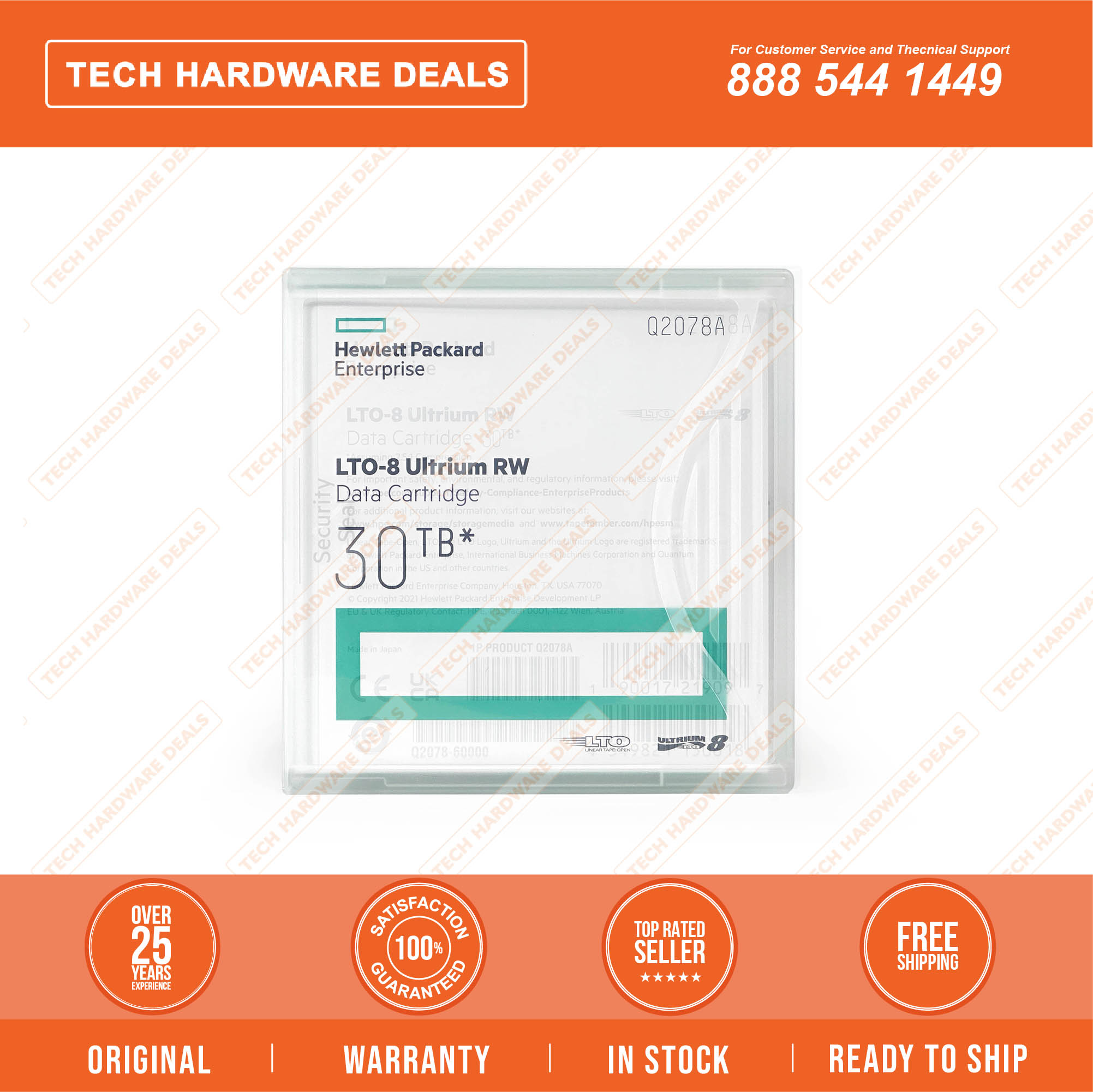 Q2078A RETAIL BOX HPE LTO-8 Ultrium 30TB RW Data Cartridge