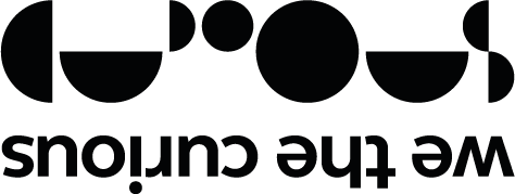 Illustrated round shapes forming We The Curious logo