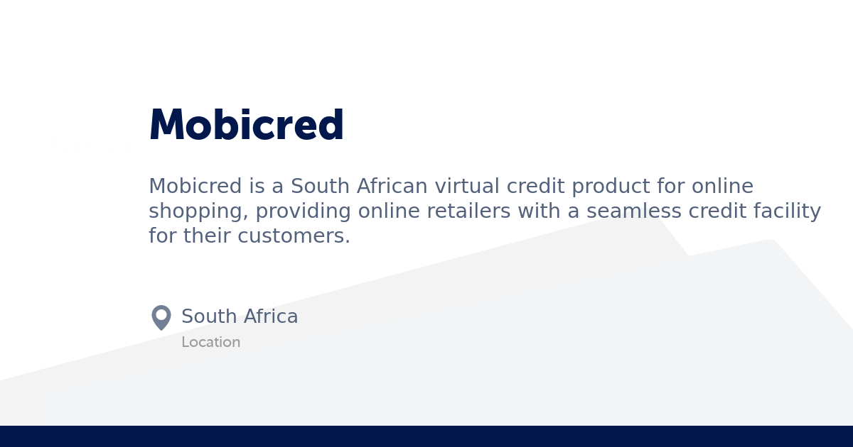 Mobicred Founders, Team and Leadership | StartupList Africa