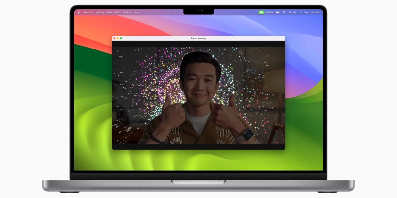 macOS Sonoma: How to control reaction effects with hand gestures