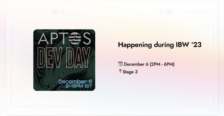 APTOS DevDay @IBW’23 | Bengaluru | December 6