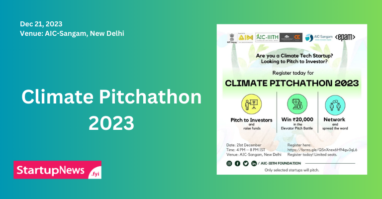 Climate Pitchathon 2023 | Delhi | December 21