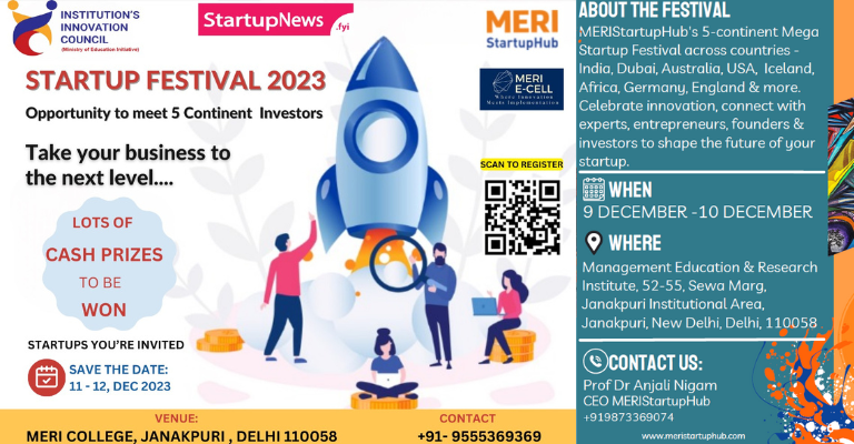 MERIStartupHub Startup Festival | Delhi | December 11