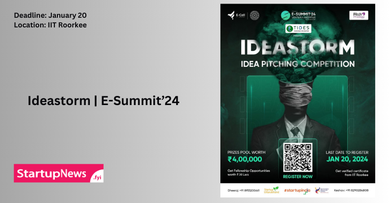Ideastorm: E-Summit’24 | IIT Roorkee | January 20