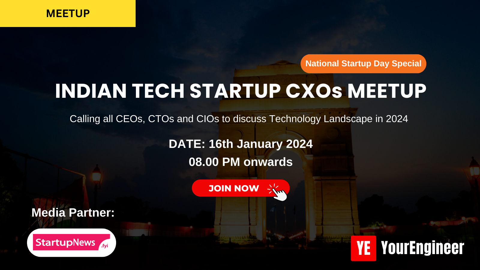 Indian Tech Startup CXOs Meetup | January 16