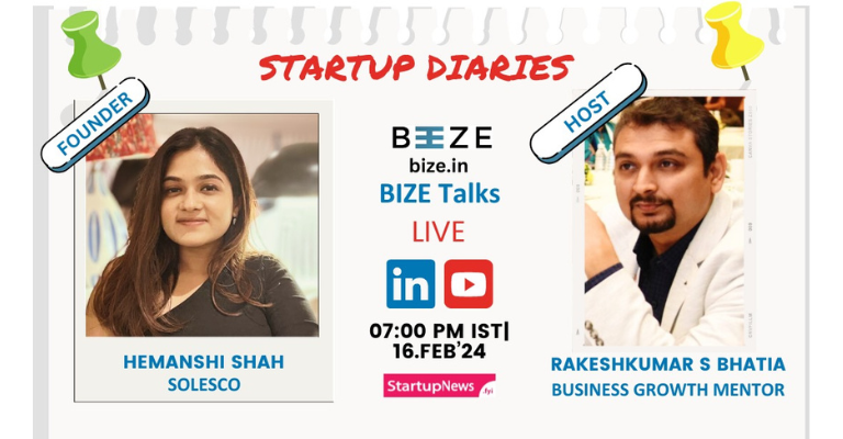 BIZE Talks Startup Diaries with Hemanshi Shah | Founder Solesco Content Agency | February 16