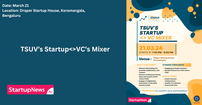 TSUV’s StartupVC’s Mixer | Bengaluru | March 21