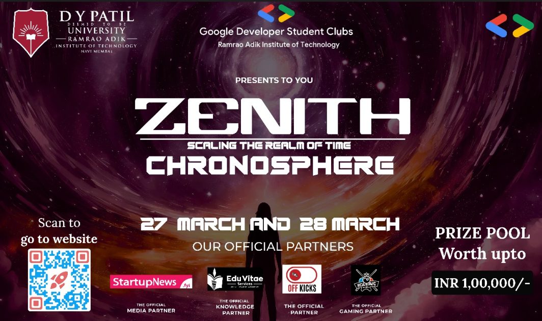 Zenith 2024: Chronosphere – Scaling the Realm of Time By Google Developer Student Club at Ramrao Adik Institute of Technology, Navi Mumbai