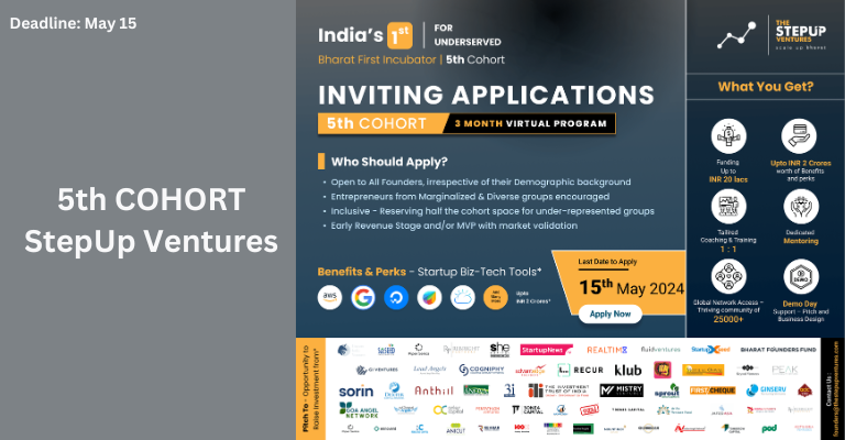5th COHORT – StepUp Ventures | May 15
