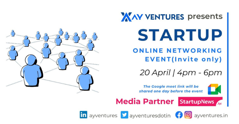 Online Startup Networking Event(Invite Only) By AY Ventures | April 20