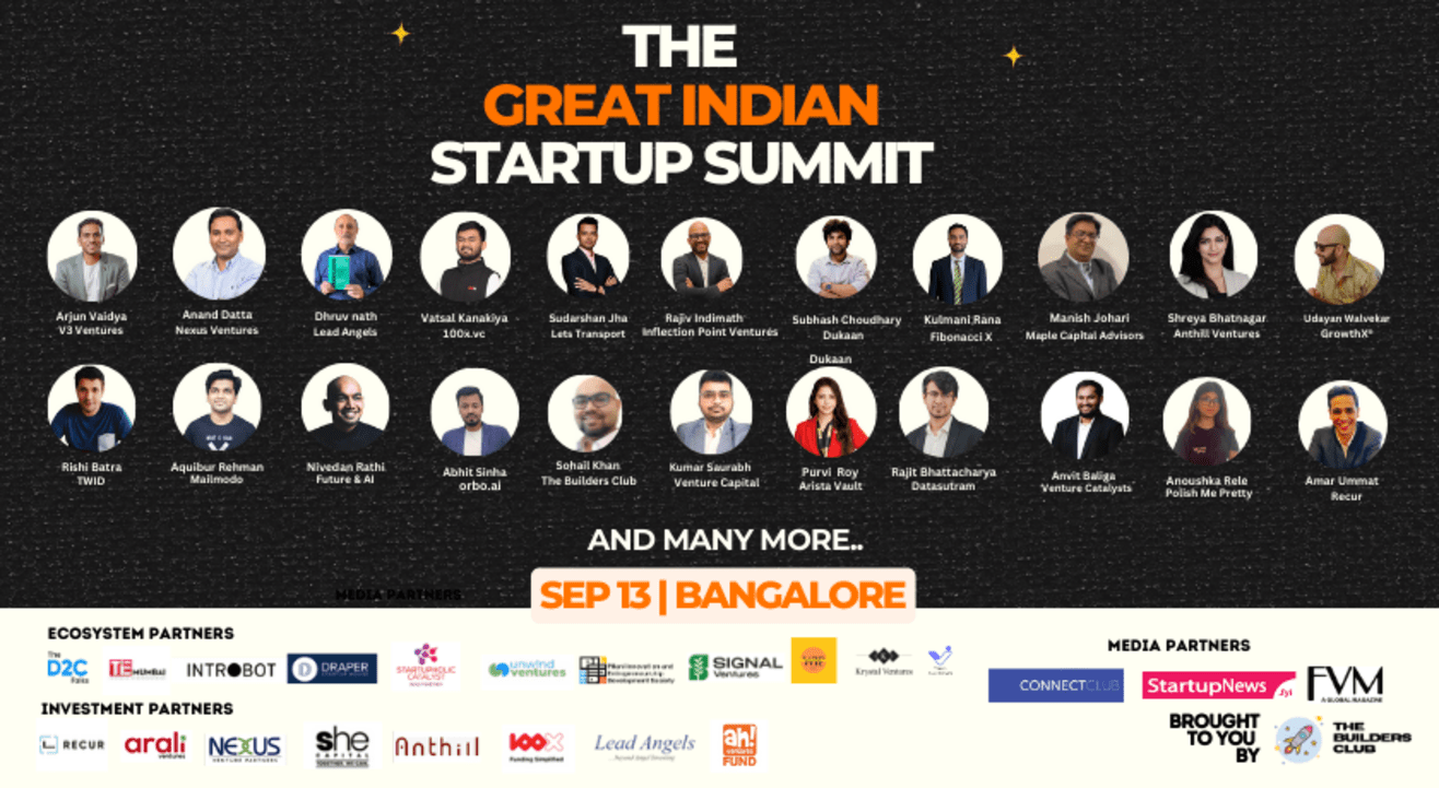 The Great Indian Startup Summit | Bangalore | September 13