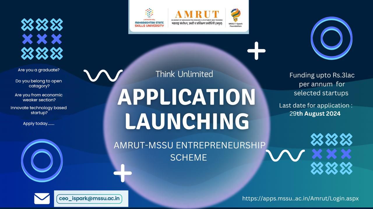 AMRUT-MSSU Entrepreneurship Scheme | August 29