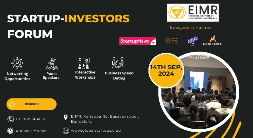 Startup Investors Forum (GSC) | Bangalore | September 14