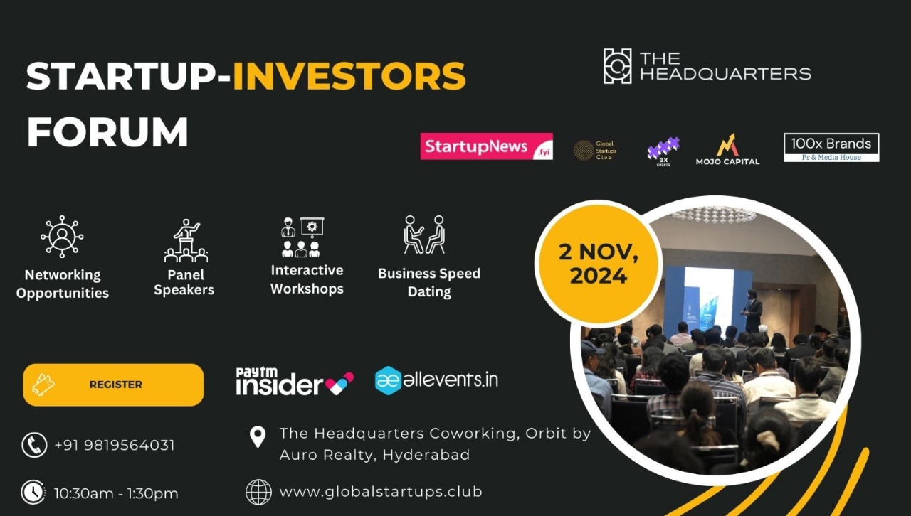 Startup-Investors Forum | Hyderabad | November 2