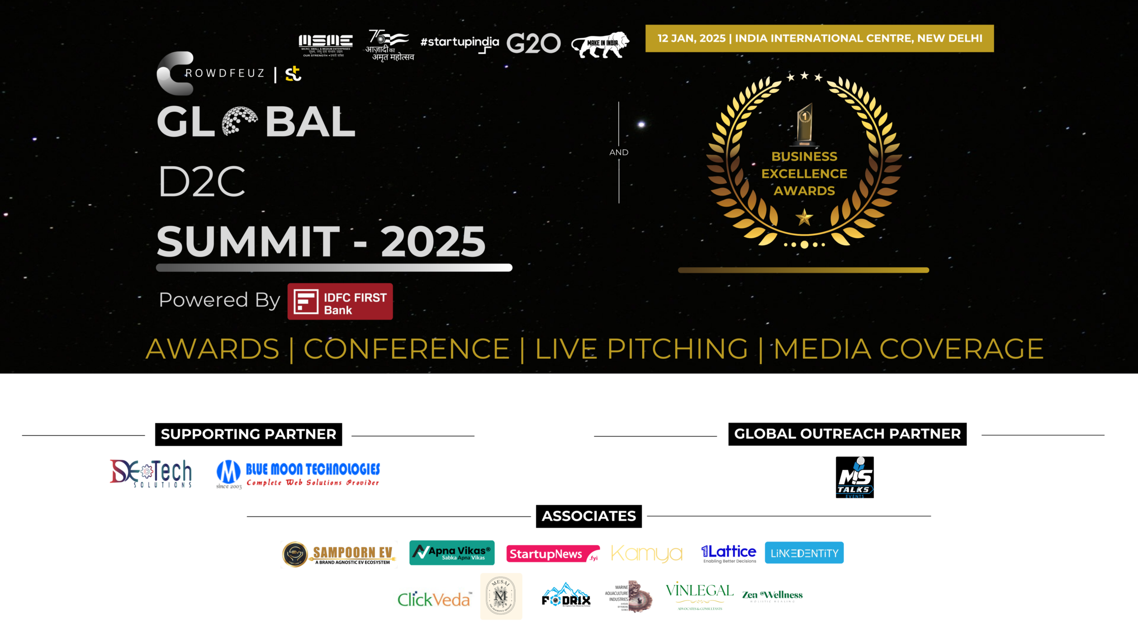 Global D2C Summit & Business Excellence Awards 2025 | Delhi | January 12
