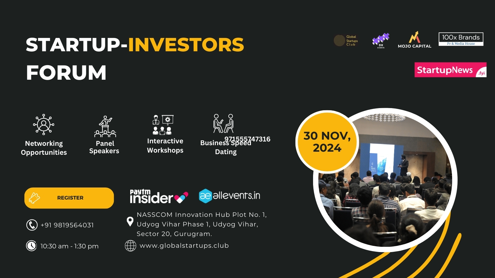 Startup-Investors Forum | Gurugram | November 30